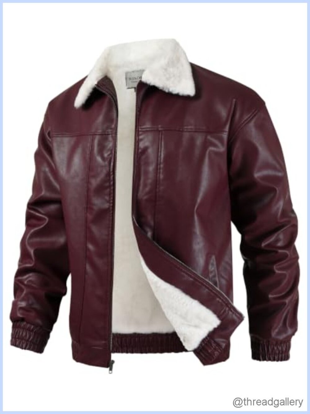 Women's Faux Leather Moto Bomber Jacket Oversized Fleece Lined Zip Coat